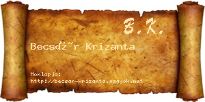 Becsár Krizanta névjegykártya